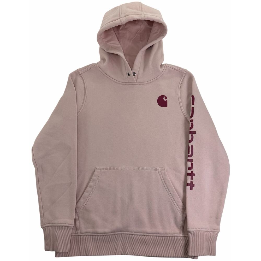 Womens Carhartt Clarksburg Hoodie Size Small Relaxed Fit Logo Sweatshirt #102791